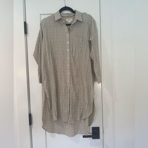 Maeve Plaid Button-Up Crinkled Shirt Dress